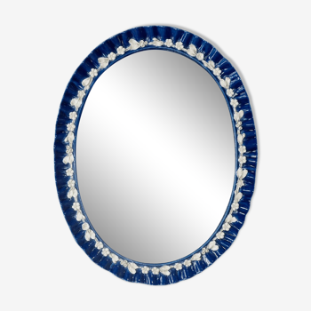 Miroir ancien en porcelaine d'Italie - 64x50cm