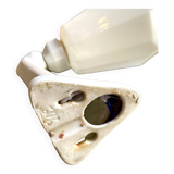 Wall lamp in earthenware and white opaline