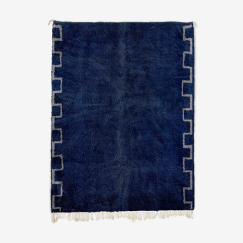 Tapis marocain moderne bleu foncé 150x180cm