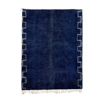 Tapis marocain moderne bleu foncé 150x180cm