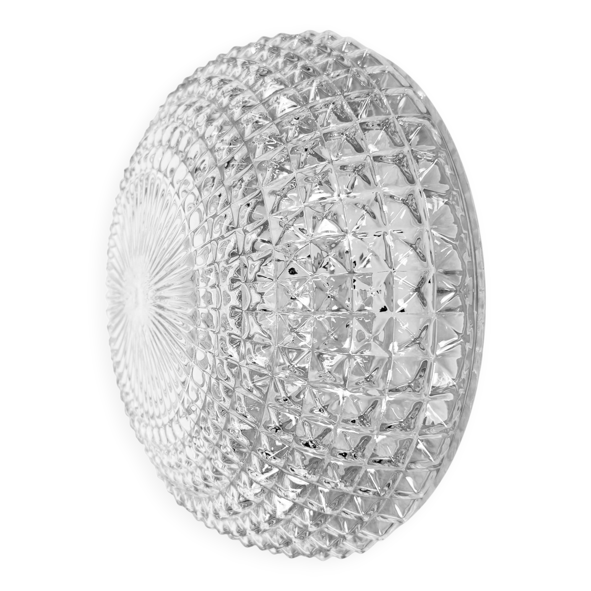 Vintage Glass Wall or Ceiling Light, 1970s