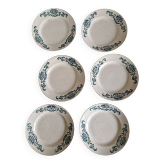 Lot de 6 assiettes creuses en Terre de fer modèle Lutece Longchamp