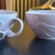 Two pink haviland porcelain teacups