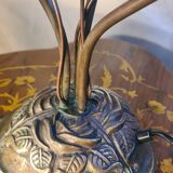 Living room lamp bronze 1980 venice murano glass blue fruit, 47x34