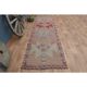 1970s Vintage Turkish Handmade Wool & Cotton Pink Runner Rug 100X349
