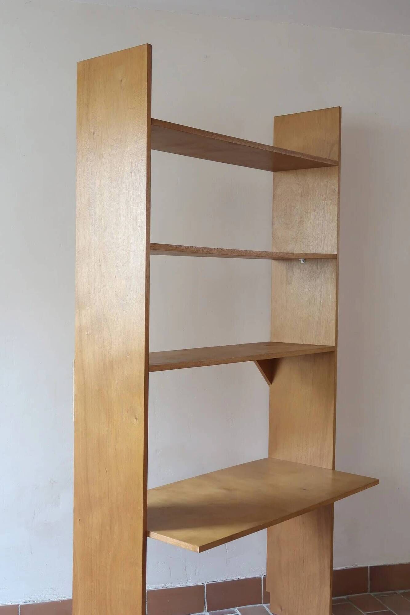 Birch plywood bookshelf, desk top.
