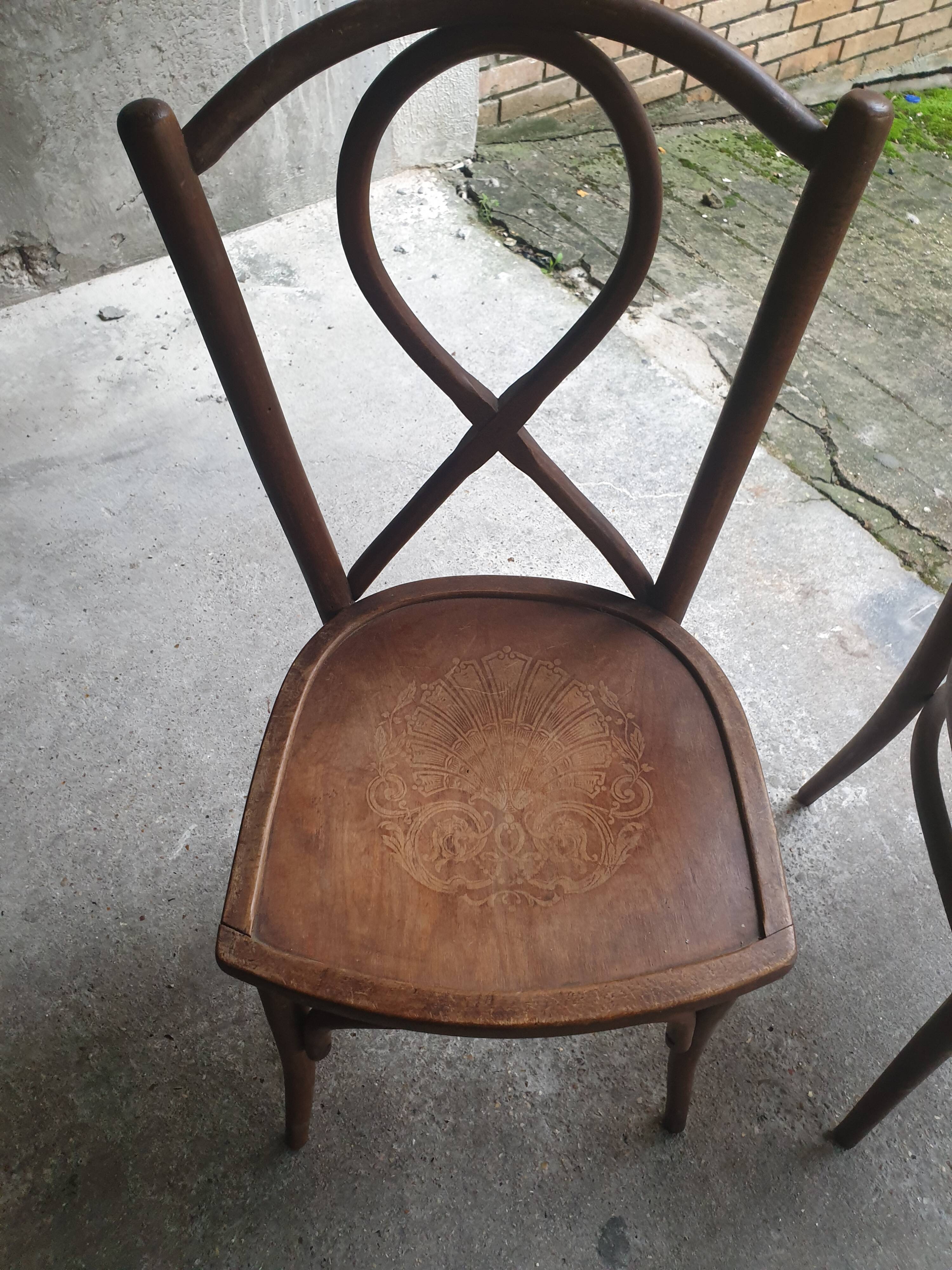 Pair of 1920s bistro chairs