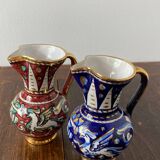Antique pinched pitchers in earthenware and slip