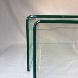 Set 2 glass nesting tables 1980
