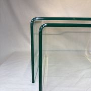 Ensemble 2 tables gigognes en verre 1980