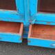 Old wooden glazed cabinet with two doors and two drawers