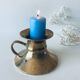 Old bronze church candle holder