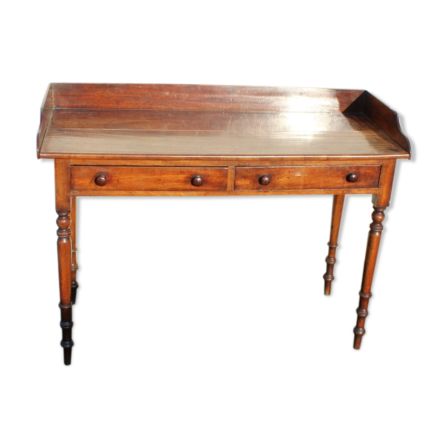 Vintage 1920s mahogany 2 drawer desk