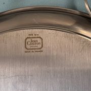 oblong tray in stainless steel and wood by goldsmith Jean Couzon