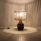 Handmade Søholm / Einar Johansen ceramic table lamp with jute lampshade / Mid-century Danish modern design / 1960s / 1970s