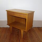 60s oak bedside table