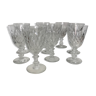 9 verres à Madère ou apéritif 11 cm, Baccarat modèle Armagnac