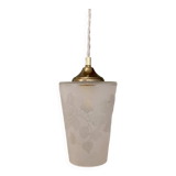Vintage frosted glass globe pendant light