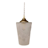 Vintage frosted glass globe pendant light