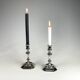 Pair of antique candlesticks in silver metal