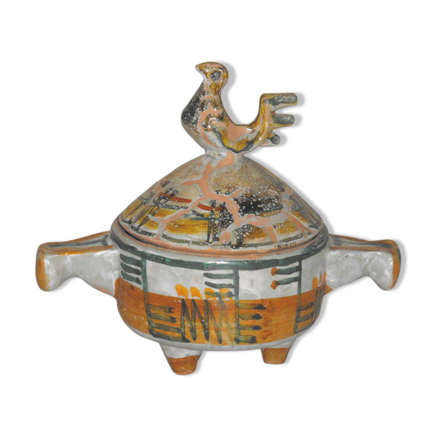 Ceramic pot with lid Joel Baudoin 50s Vallauris .