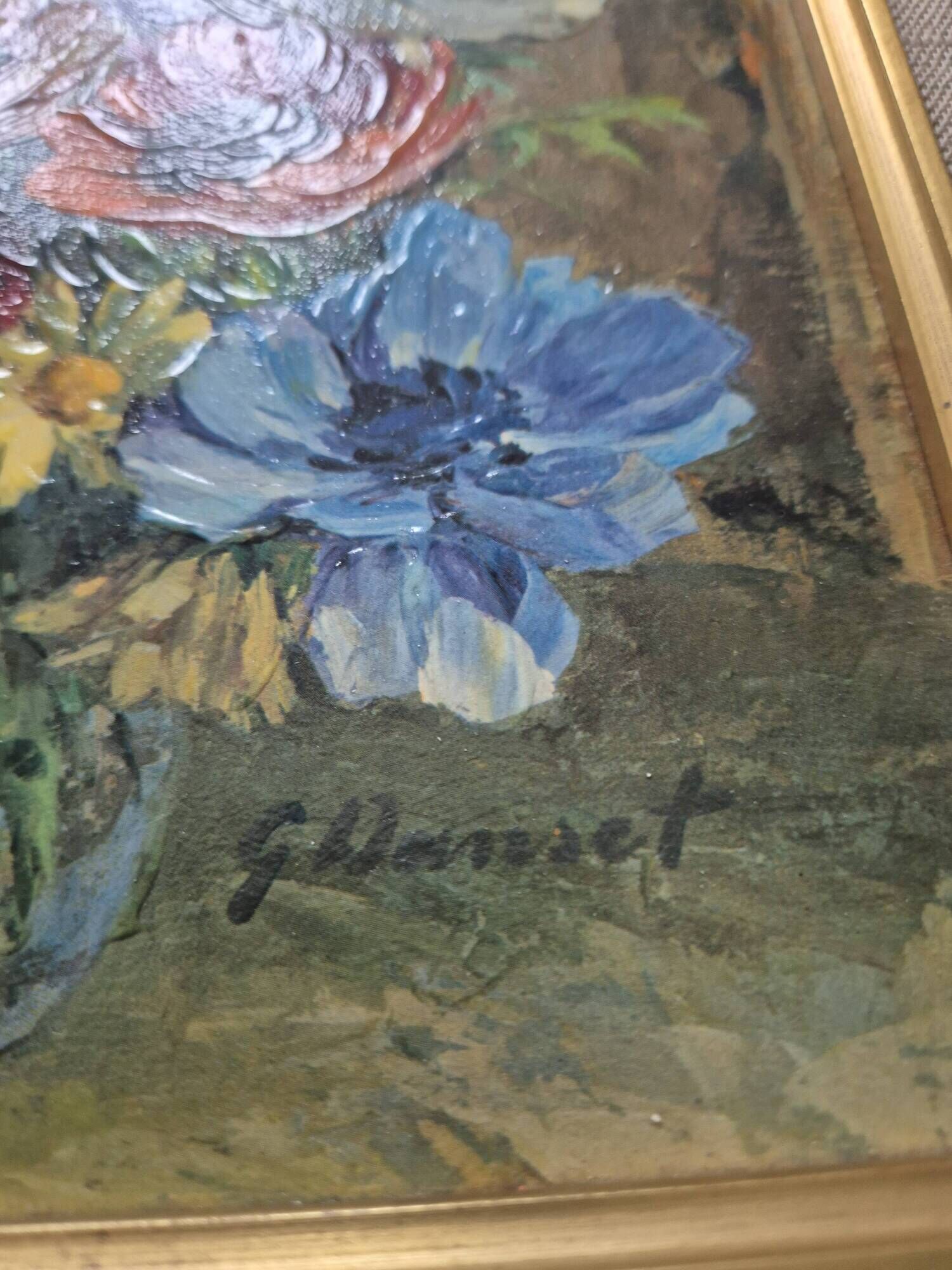 Original oil – Flower bouquet signed, Guido Hanset (1910-1992)