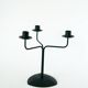 Three-light wrought iron candle holder, Minimalist, Vintage