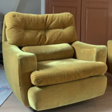 Pair of vintage mustard yellow armchair