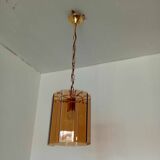 50s/60s pendant light in gold metal
