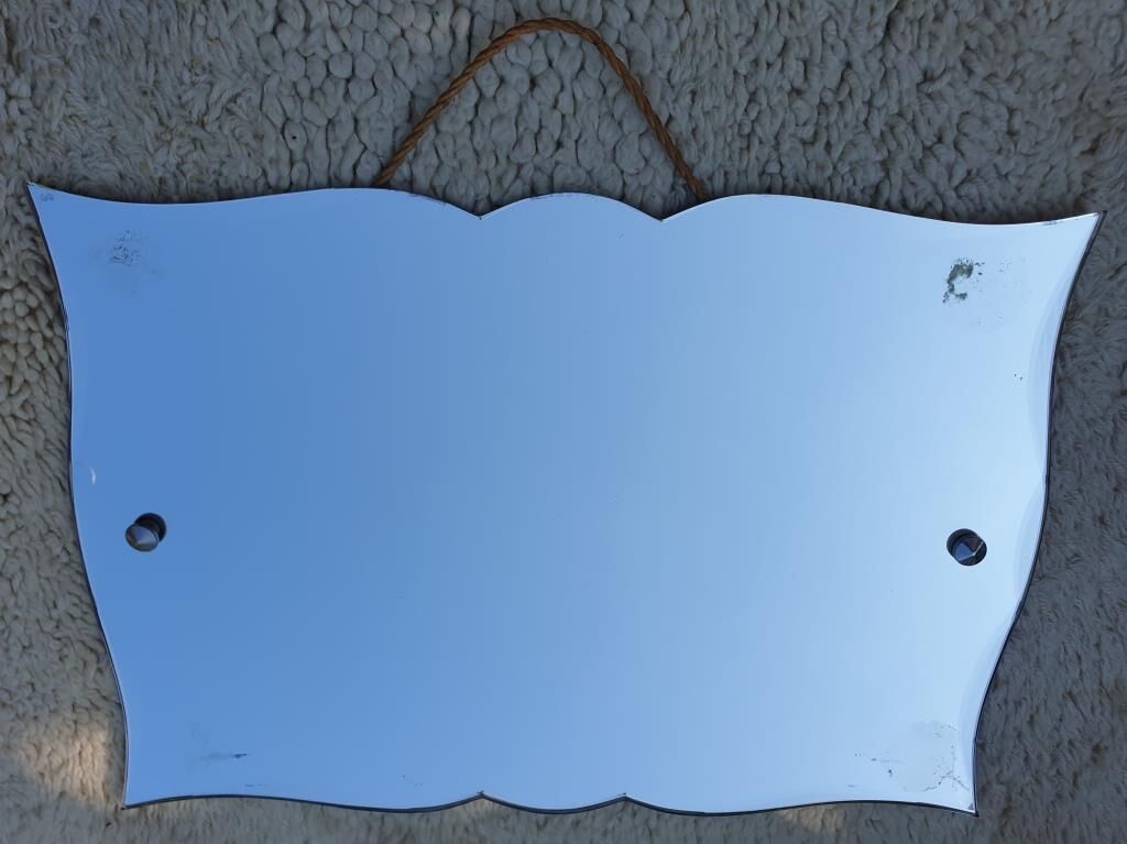 Mirror moustache Art Deco 1940 copper silver