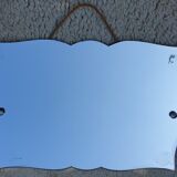 Miroir moustache Art déco 1940 argenture cuivrée