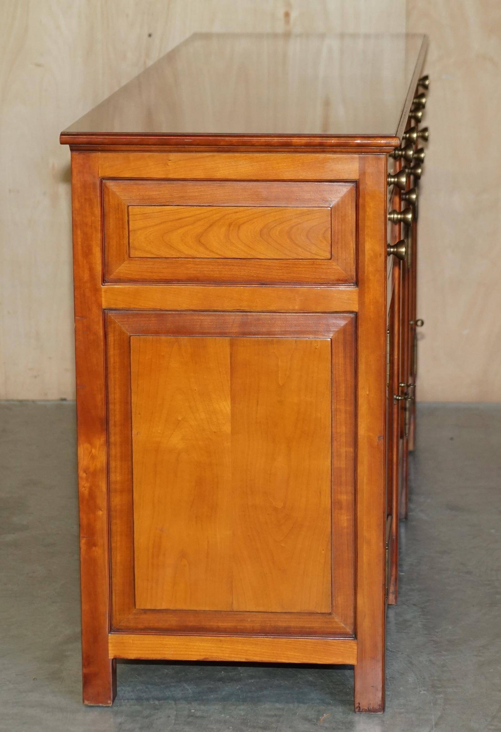 Large buffet Multiyork in solid cherry wood with six drawers.