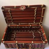 Suitcase in wicker and vintage bamboo