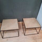 Pair of metal and cement sofa tips