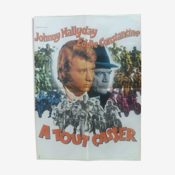 Affiche cinéma "A tout casser" Johnny Hallyday, Eddie Constantine 60x80cm