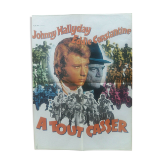 Affiche cinéma "A tout casser" Johnny Hallyday, Eddie Constantine 60x80cm