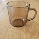 4 smoked glass mugs
