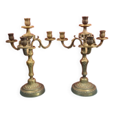 Pair of candlestick in bronze