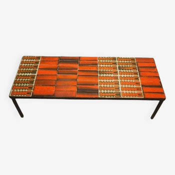 Table Roger Capron en céramique émaillée Française  1970 Vallauris Vintage