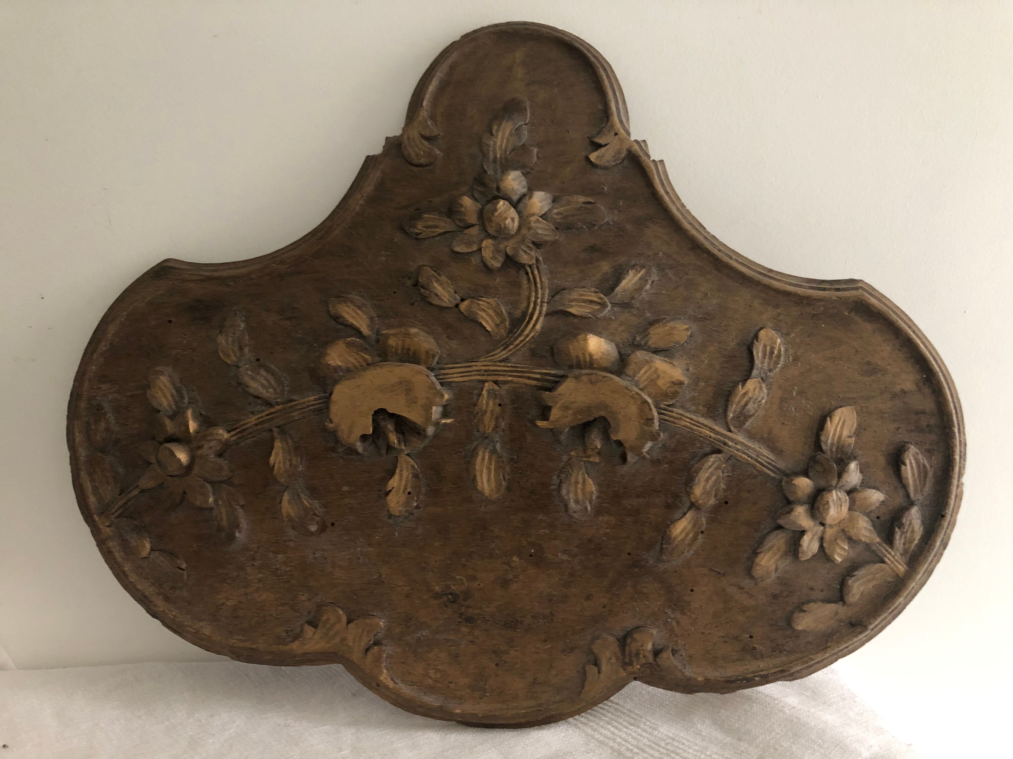 Decorative panel, pediment, gilding