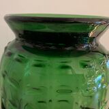 Green Italian Empoli vase, blown and bubbled glass, 1960