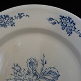 Assiettes dépareillées anciennes Digoin, Salins, Moulin des Loups vertes et bleues