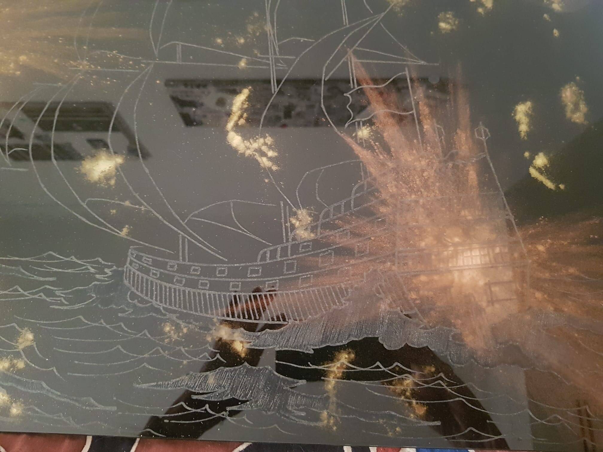 Gold and bronze powder table signed Lasco