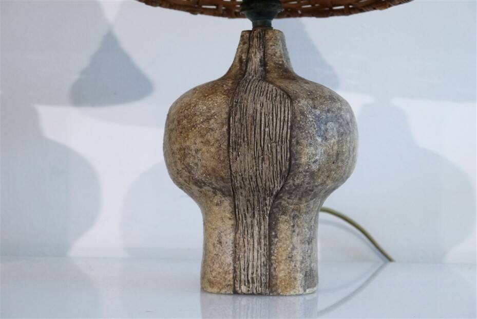 Paire de lampes en grés scarifié de Christian Pradier