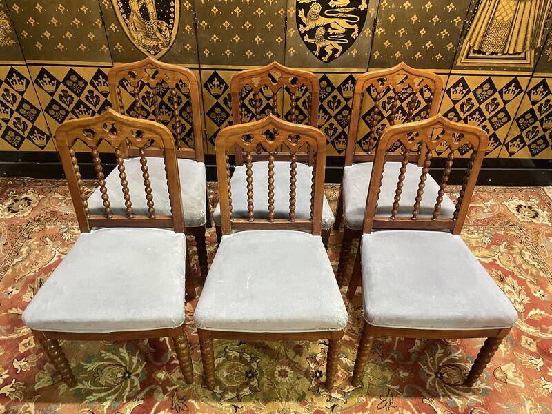 Set of 6 Restoration period "Chapelet" chairs