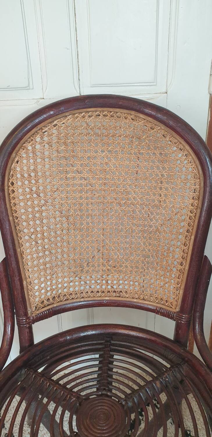 4 bamboo and cane chairs