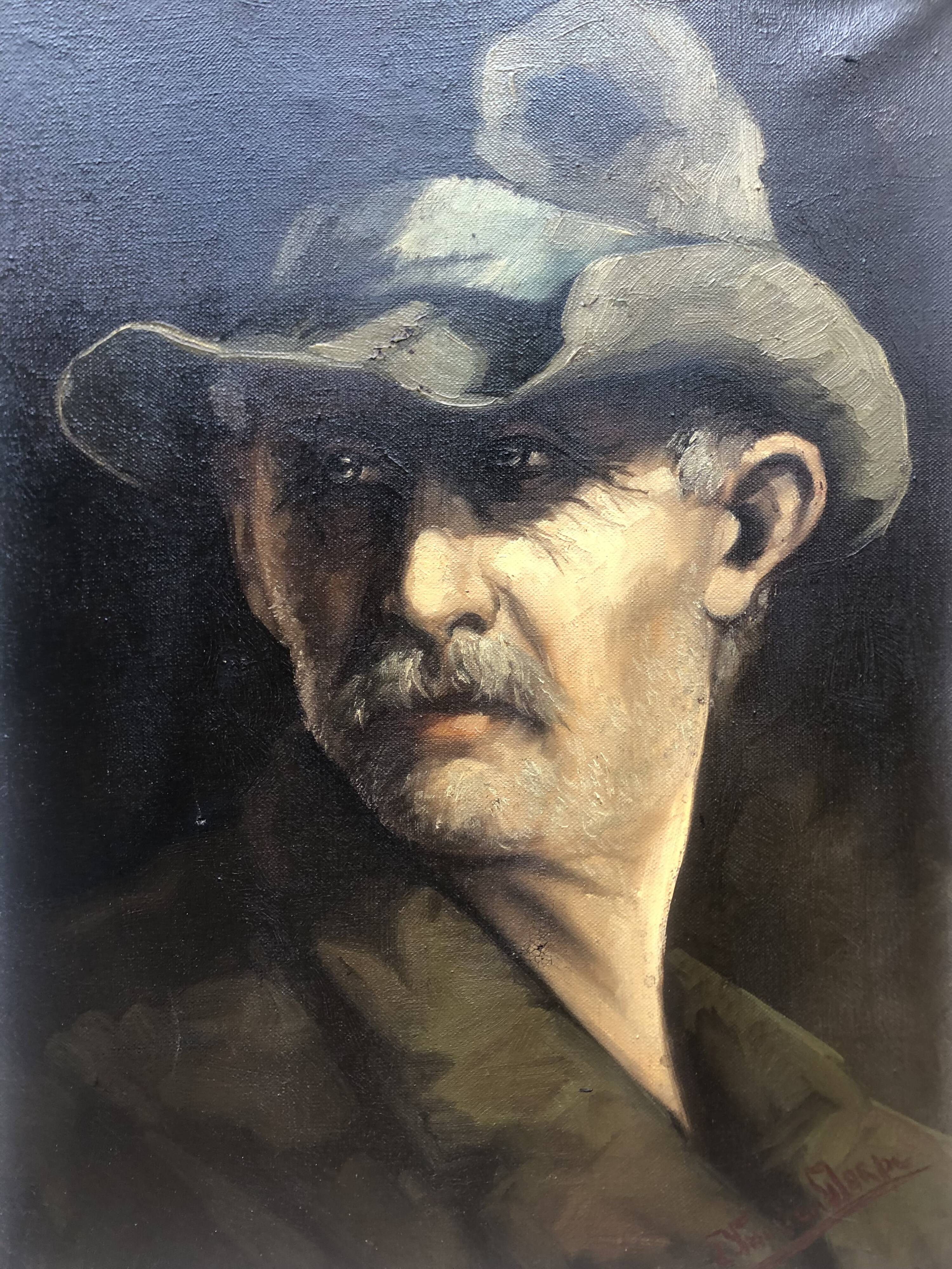 Portrait à l’huile d’homme âgé