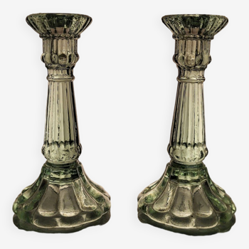 2 Glass candle holders