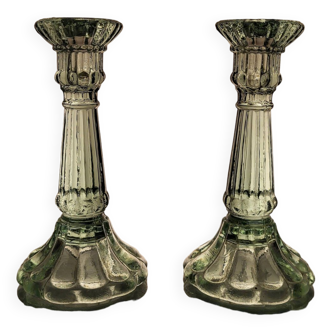 2 Glass candle holders