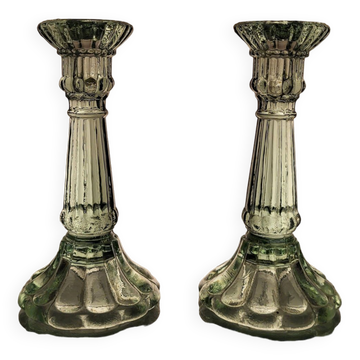 2 Glass candle holders